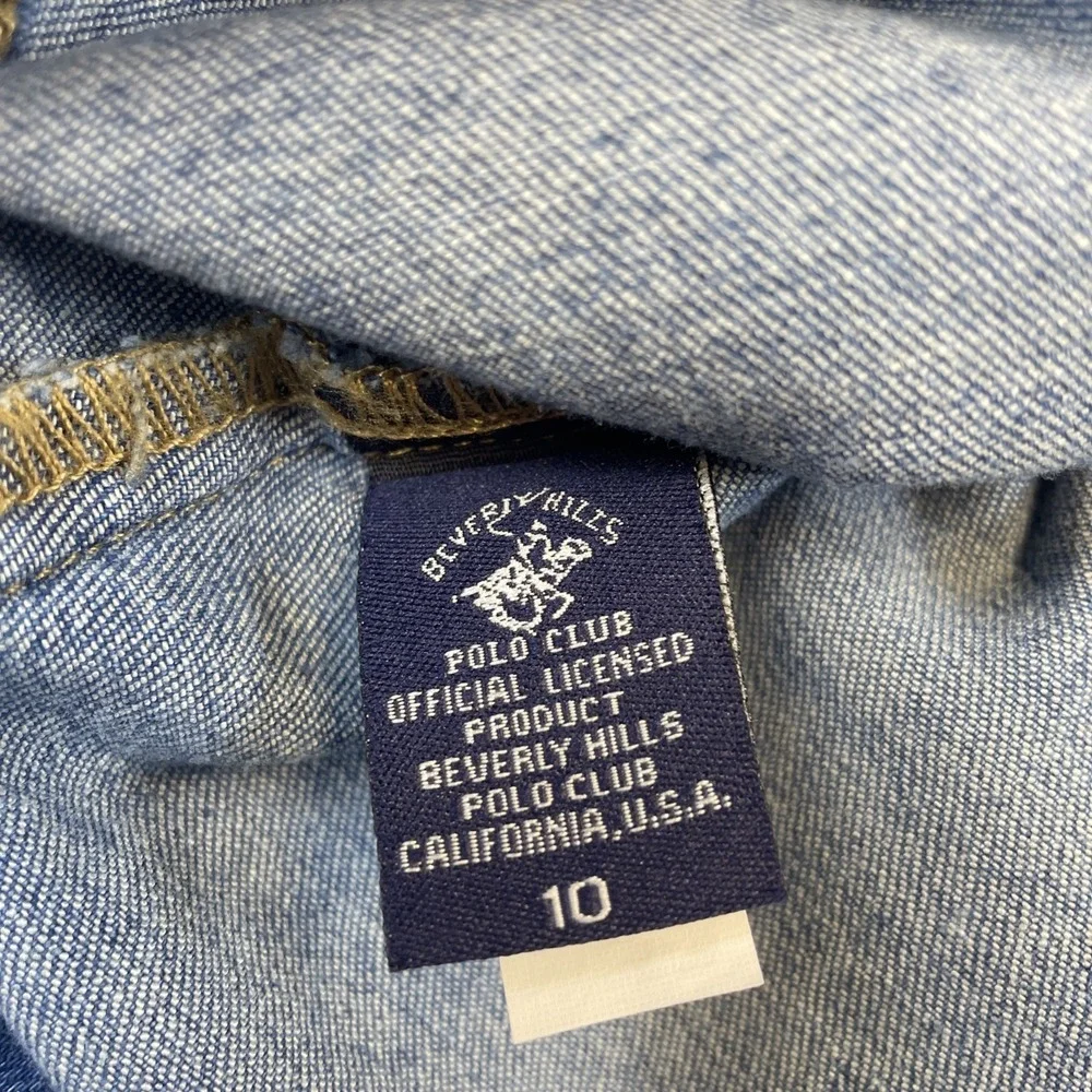 NWT Beverly Hills Polo Club Denim Long Sleeve Pockets‎ Logo Jacket girl's 10